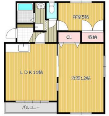 川崎マンション(2LDK/2階)の間取り写真