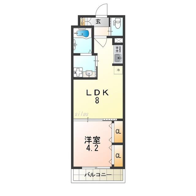 H-MAISON歌島橋IV(1LDK/1階)の間取り写真