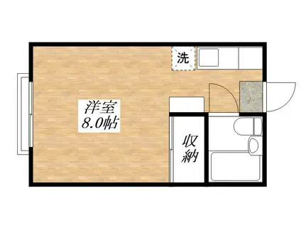 シャルムスズキV(ワンルーム/1階)の間取り写真