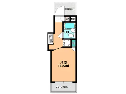 コモド目黒(ワンルーム/2階)の間取り写真