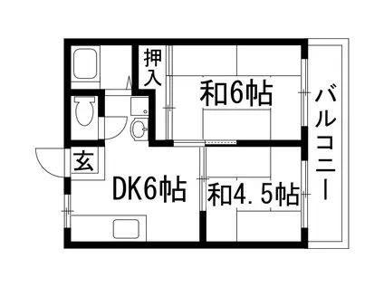 クリーンハイツ(2DK/2階)の間取り写真