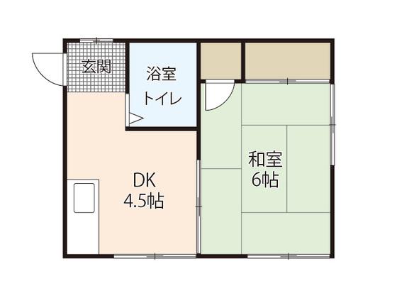 ハイツLA(1DK/2階)の間取り写真