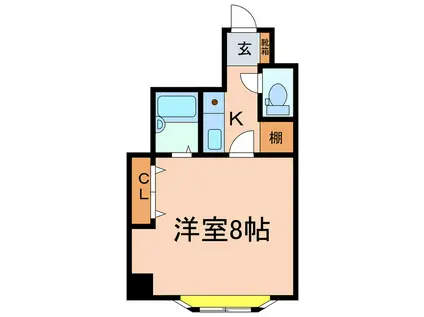 ラベンタオバタ(1K/2階)の間取り写真