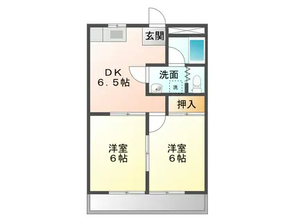 サン高茶屋ハイツ(2DK/3階)の間取り写真