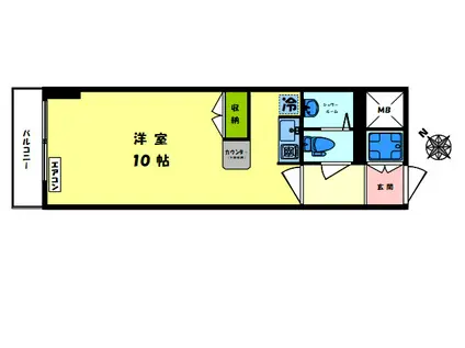 クロス高田馬場(ワンルーム/1階)の間取り写真