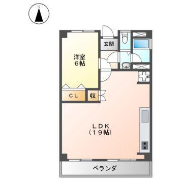 永安ビル(1LDK/4階)の間取り写真