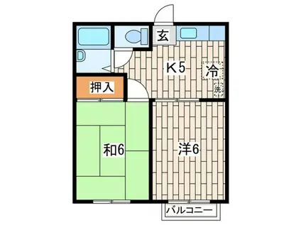 グランデュール南太田(2K/2階)の間取り写真