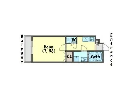 エステイトE神戸長田 条件変更しました(1K/3階)の間取り写真