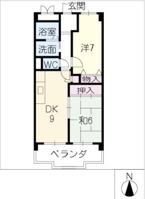 パティオクラブ滝ノ水(2LDK/5階)の間取り写真