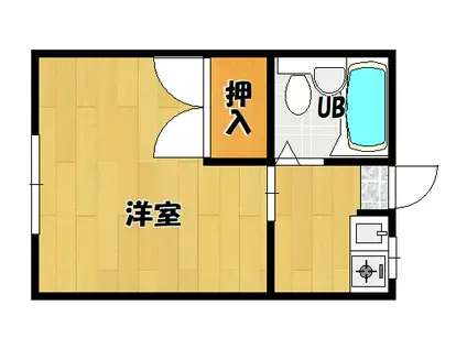 サンライズサン川下(1K/2階)の間取り写真