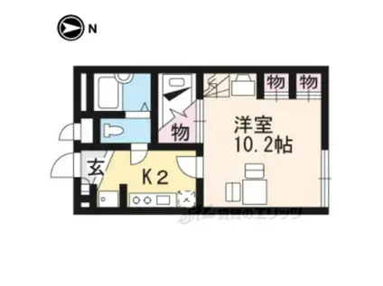 レオパレス北野(1K/1階)の間取り写真