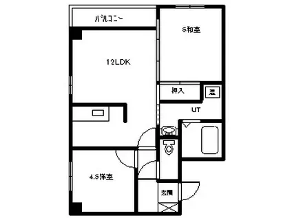 センチュリー開運(2LDK/5階)の間取り写真