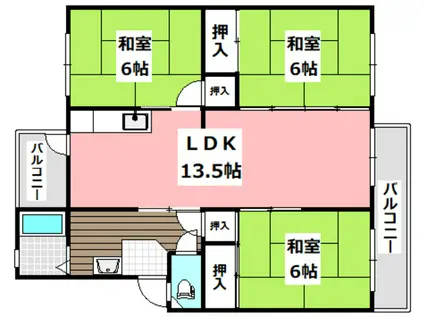 南安威A-12棟(3LDK/3階)の間取り写真