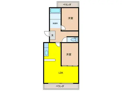 VIPマンション大垣(2LDK/5階)の間取り写真