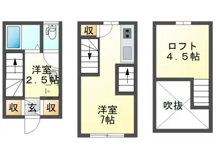 CASA COZY寺家駅前(1DK/1階)の間取り写真