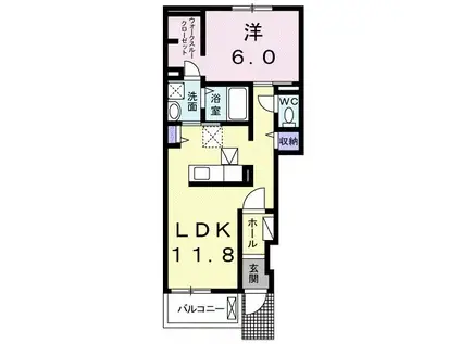 ルミナスハイムIII(1LDK/1階)の間取り写真