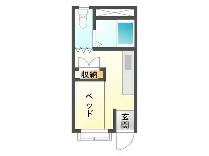 ソレイユ(ワンルーム/1階)の間取り写真