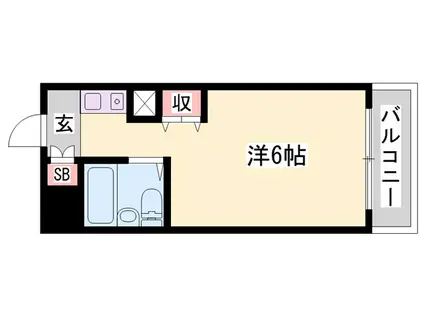 スカイコート姫路(1K/2階)の間取り写真