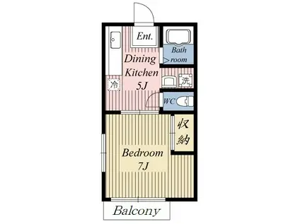 サンハイツ(1DK/1階)の間取り写真