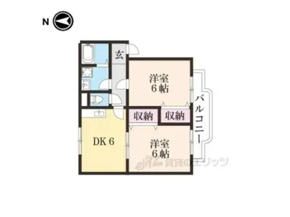 CREST SQUARE 1(2DK/1階)の間取り写真