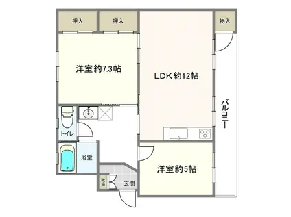 WILL TAKAMATSU(2LDK/4階)の間取り写真