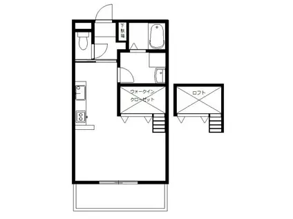 ラ・フォンテ スクェアIV(ワンルーム/1階)の間取り写真
