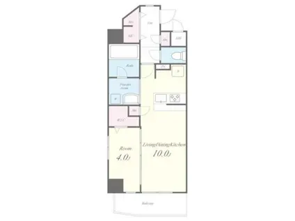 RUELLEうめきた(1LDK/2階)の間取り写真