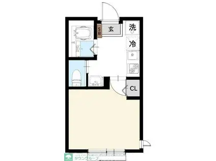 SERENO III(1K/1階)の間取り写真