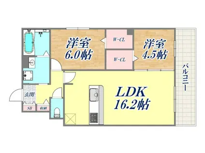 ヴェルデ天城(2LDK/2階)の間取り写真