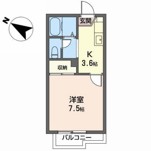 ネバーランド(1K/2階)の間取り写真