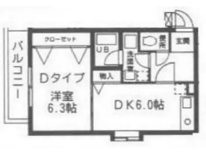リッチモンドIII(1DK/1階)の間取り写真