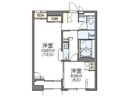 レオパレスアネックスIII(1LDK/1階)の間取り写真