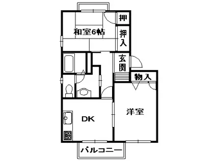 ハイツ吉尾I(2DK/2階)の間取り写真