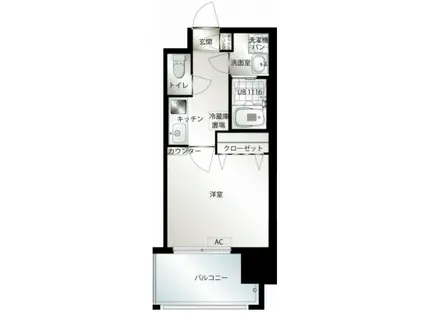 エンクレスト博多駅前Ⅲ(1K/11階)の間取り写真