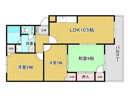 リオ谷上(3LDK/1階)の間取り写真