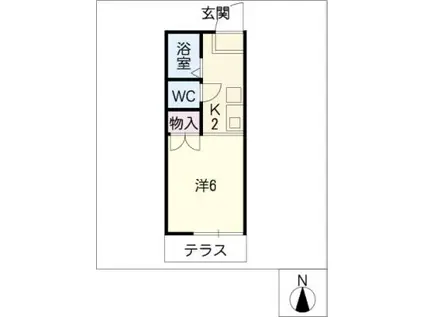 リバティスクエア(1K/1階)の間取り写真
