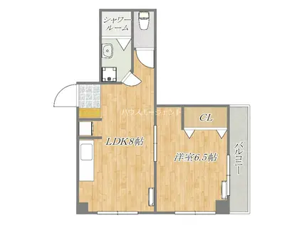 第1よしのマンション(1LDK/4階)の間取り写真