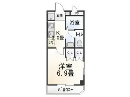 ハイムピラ(1K/3階)の間取り写真