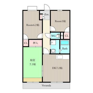 SPOONⅢ(3DK/4階)の間取り写真