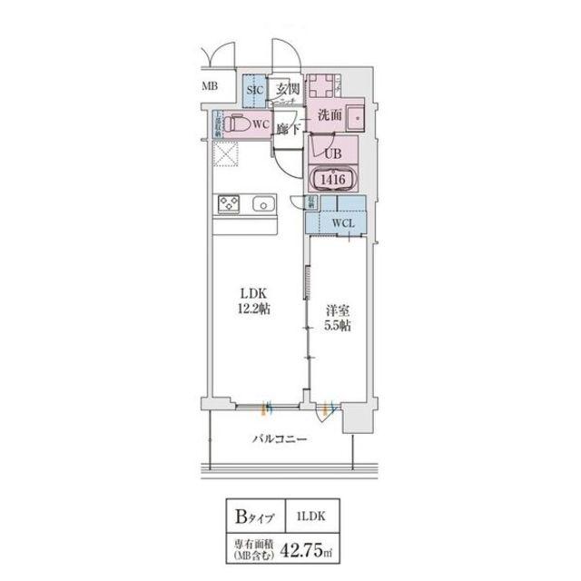 スプランディッド天王寺サウス(1LDK/3階)の間取り写真