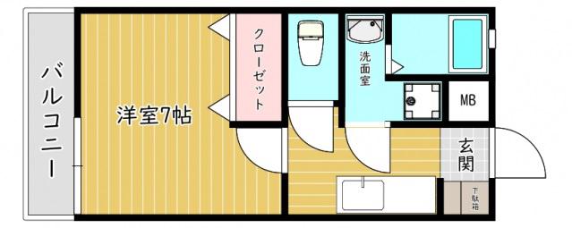 OYビル(1K/2階)の間取り写真