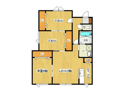 K・トーラス(3LDK/1階)の間取り写真