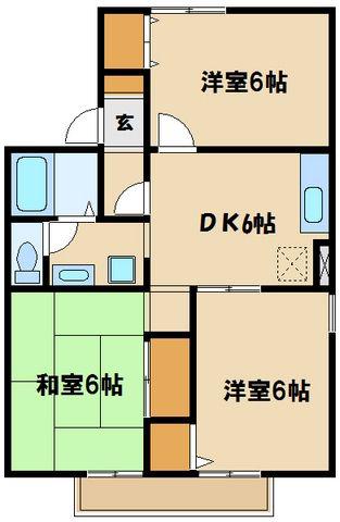セジュール大島(3DK/1階)の間取り写真