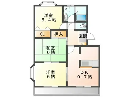 WOOD HILLS(3LDK/2階)の間取り写真