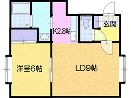 椎の実壱番館(1LDK/1階)の間取り写真