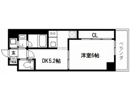 グランエターナ京都(1DK/3階)の間取り写真