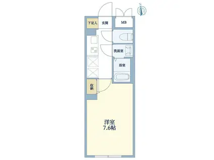 ウェルスクエア学芸大学II(1K/2階)の間取り写真