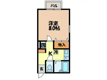 セジュール辻本II(1K/1階)の間取り写真