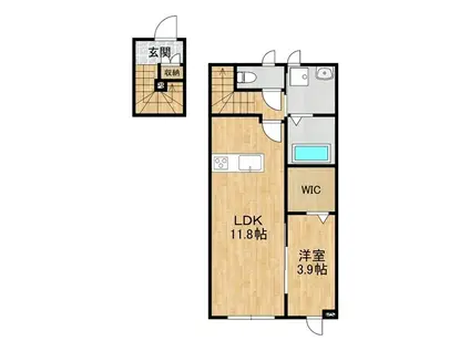 グリシーヌ(1LDK/2階)の間取り写真