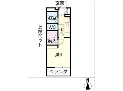 レオパレスハイ ウッド 中平(1K/3階)の間取り写真